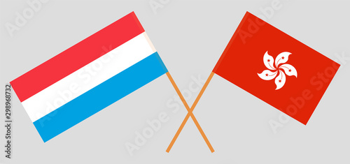 Photography Hong Kong and Luxembourg. Hongkong and Luxembourgish flags