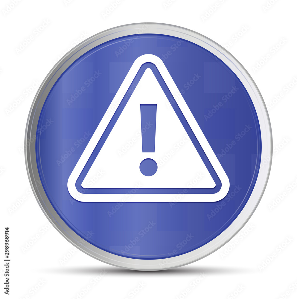 Alert icon prime blue round button vector illustration design silver frame push button Alert icon prime blue round button vector illustration design silver frame push button