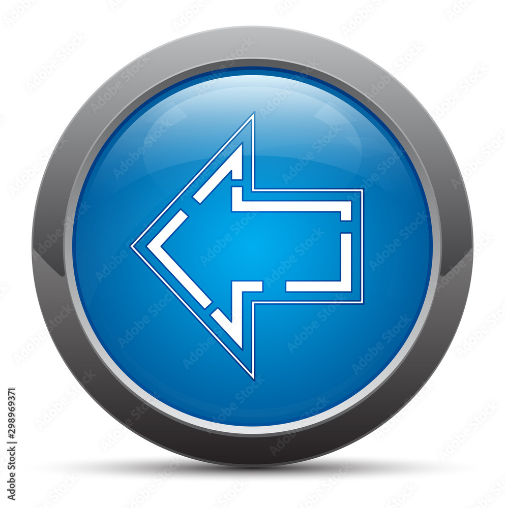 Back icon premium blue round button vector illustration