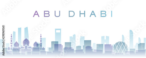 Abu Dhabi Transparent Layers Gradient Landmarks Skyline