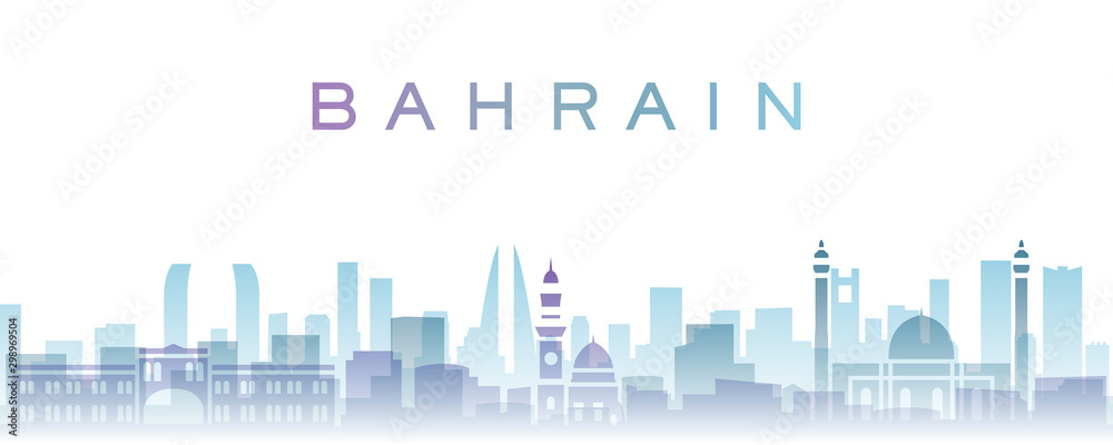 Bahrain Transparent Layers Gradient Landmarks Skyline
