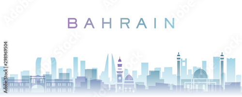 Bahrain Transparent Layers Gradient Landmarks Skyline
