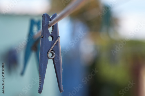 Cloth pin on a rope