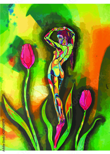 Mujer en su jardín