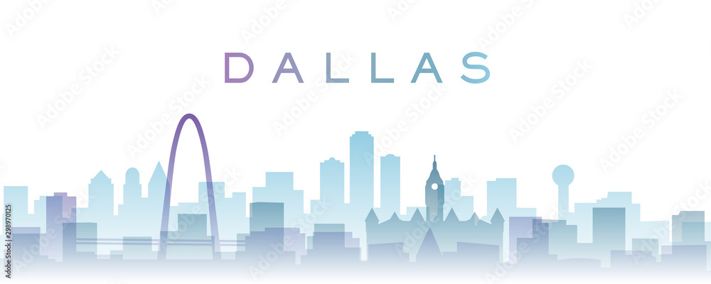 Fototapeta Dallas Transparentne warstwy Gradientowe punkty orientacyjne Skyline
