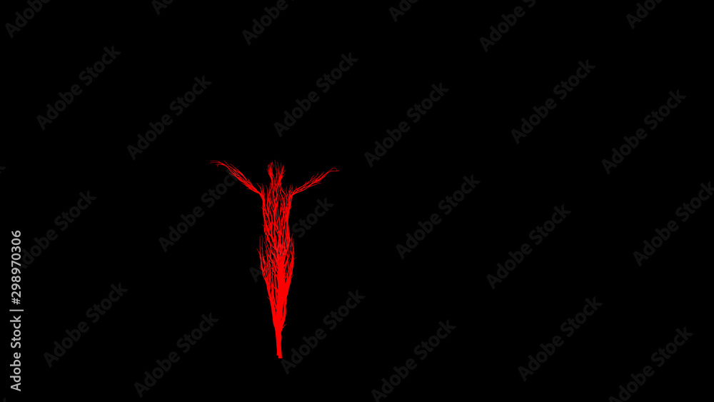 Fototapeta premium Growing Tree in a shape of Human. Eco Concept. 3D rendering.