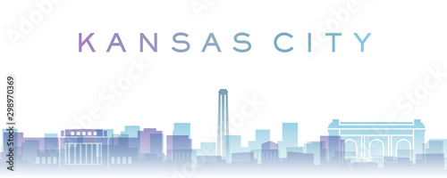 Kansas City Transparent Layers Gradient Landmarks Skyline