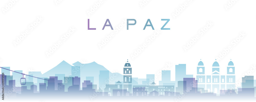 La Paz Transparent Layers Gradient Landmarks Skyline