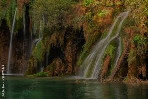 Majestic and natural falls in rainforest