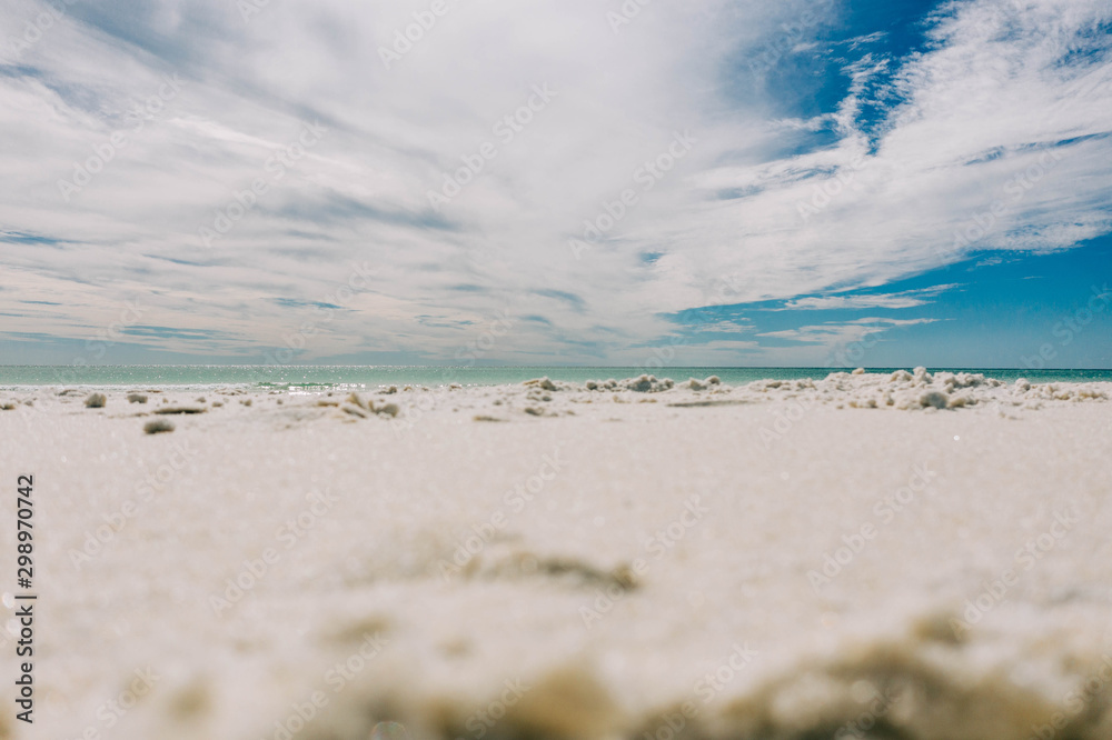 Sand and Waves on Beach Sand and Waves on Beach