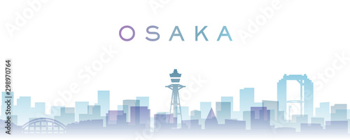 Osaka Transparent Layers Gradient Landmarks Skyline photo