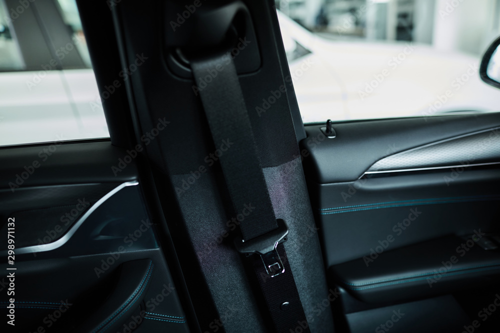 Modern black car interior Modern black car interior