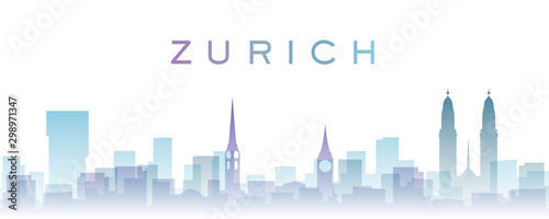 Zurich Transparent Layers Gradient Landmarks Skyline