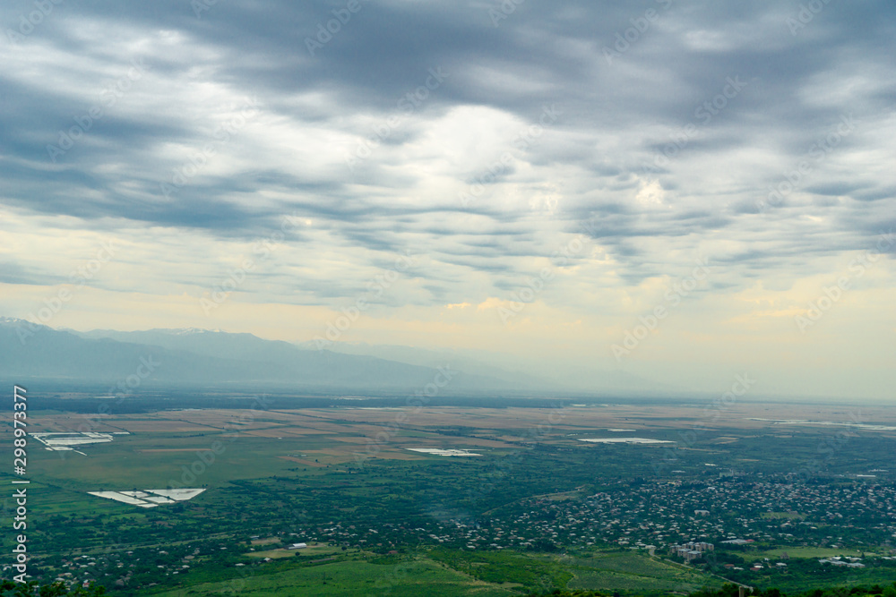 Fototapeta premium View of the Signaghi city and Alazany valley, in Kakheti region