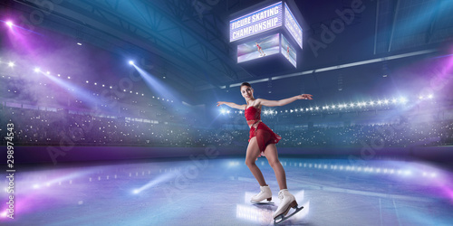 Figure skating girl in ice arena. © Victoria VIAR PRO