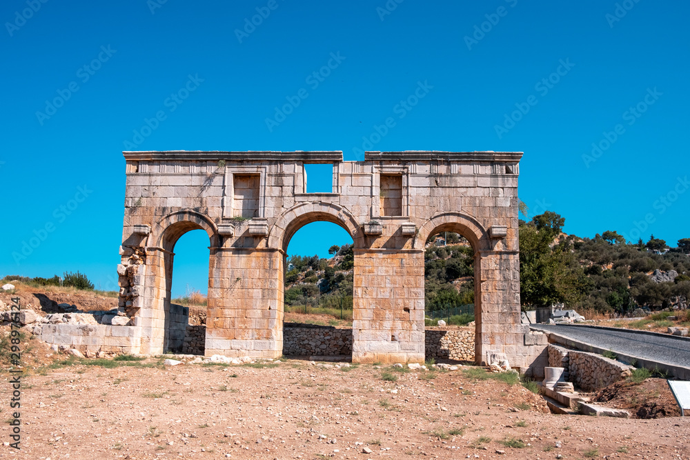 Patara Ancient City, Ruins of Patara Ancient City Theater in Antalya, Turkey