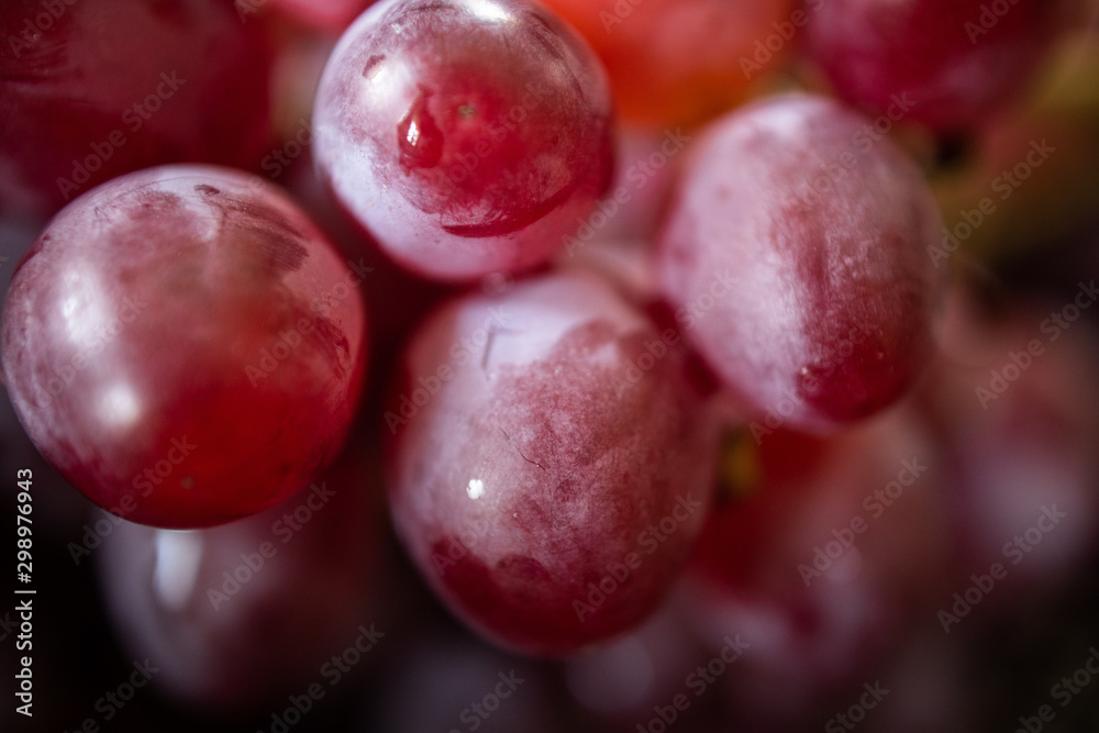 Macro shot of fresh organic red grape