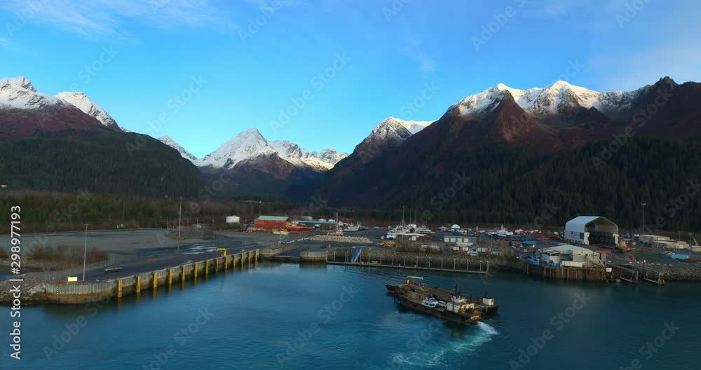 Fall evening at a Alaskan shipyard Fall evening at a Alaskan shipyard