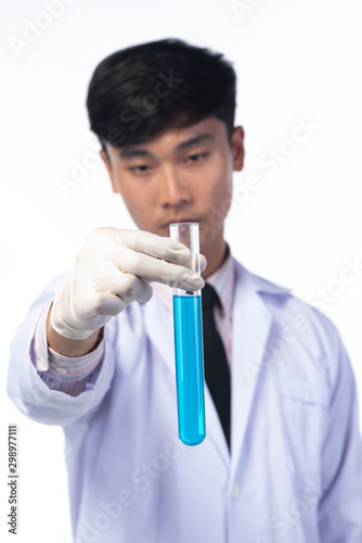 Scientists with test tube l...