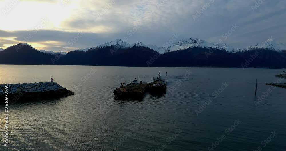 Ship traveling to a shipyard in Alaska Ship traveling to a shipyard in Alaska