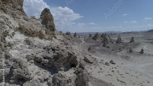 Trona Pinnacles Reveal with ominous storm clouds in distance