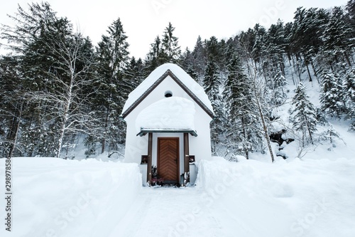 Chapel after heavy snowfall