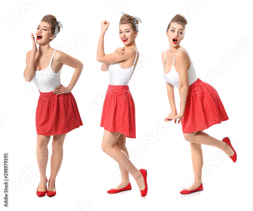 Collage with beautiful pin-...