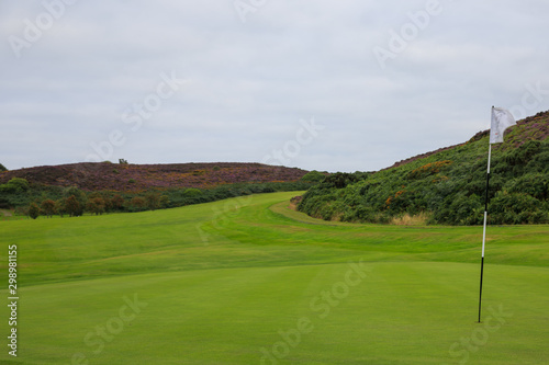 golf course on the background of blue sky