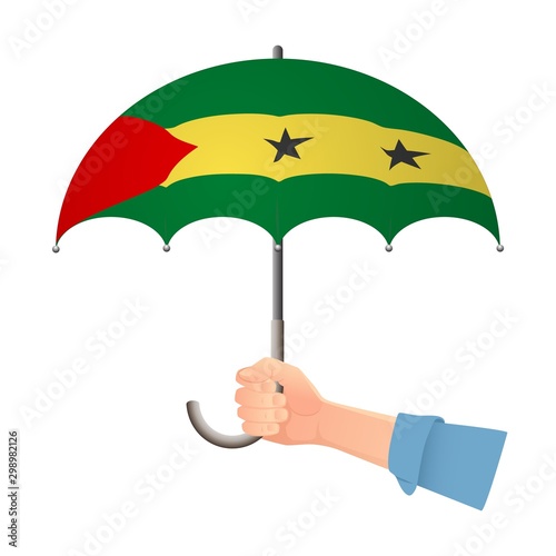 Sao Tome and Principe flag umbrella