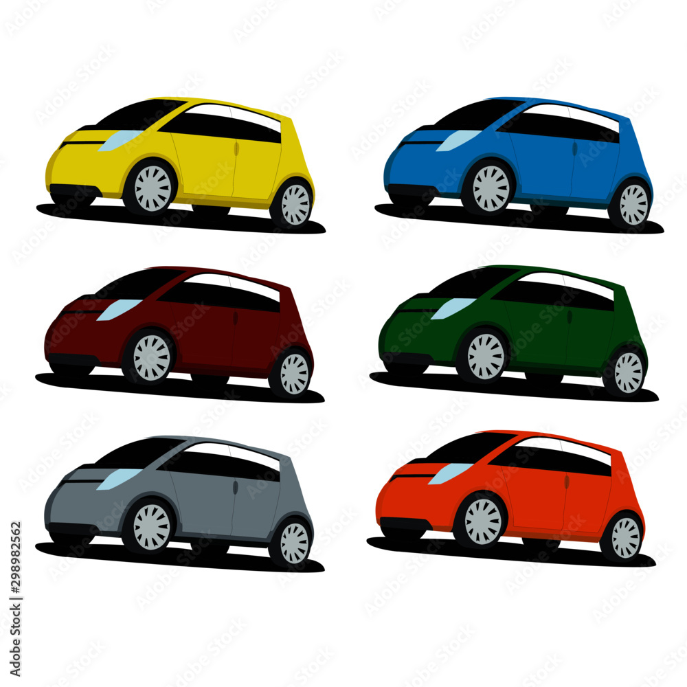 small hatchback different color set