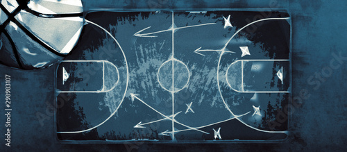 Basketball banner background. Abstract basketball background with copy space. © NatasaAdzic