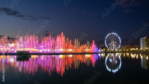 ankara turkey Wonderland theme park, night dance of the water in the pool photo