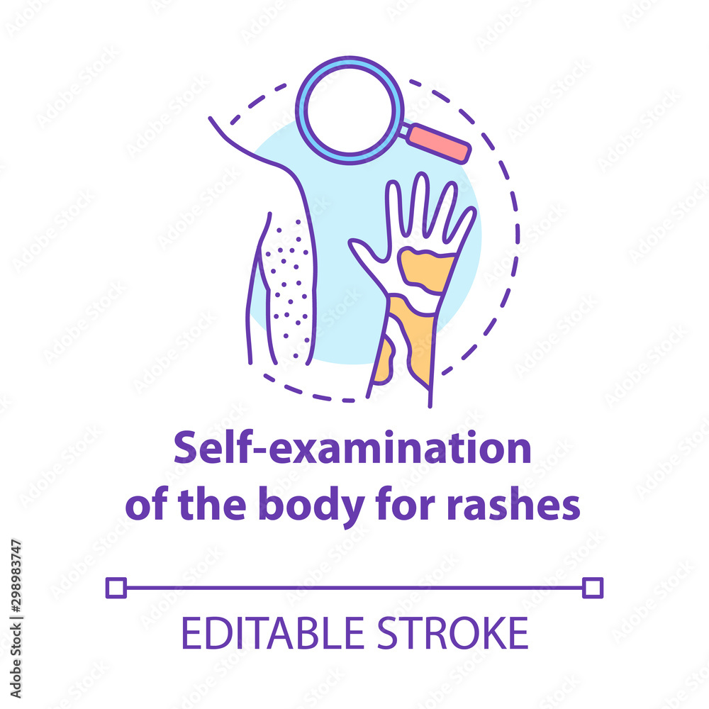 Body Self Examination Concept Icon Rash Eczema Symptoms Signs