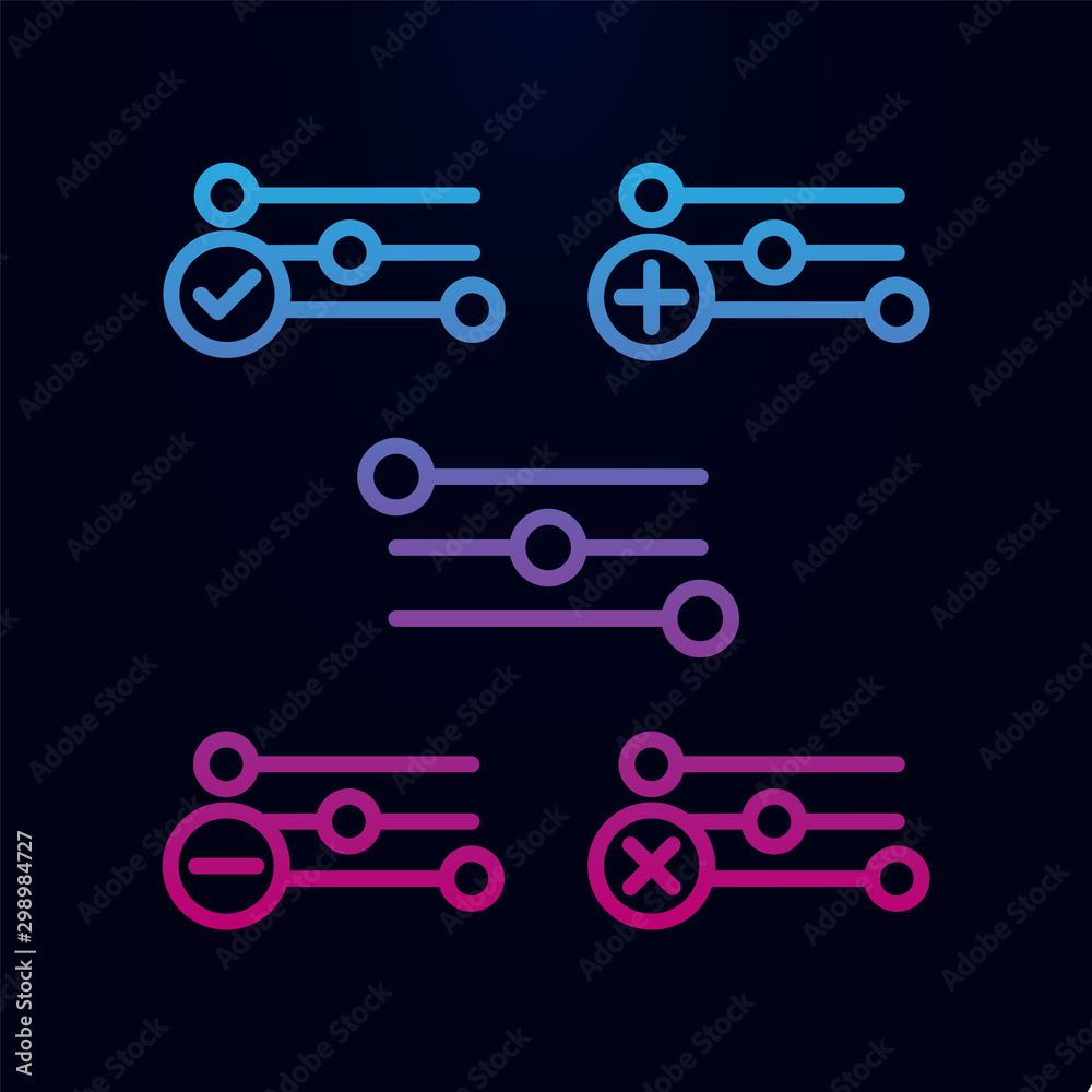 Settings, plus, remove, minus, check sign nolan icon. Simple thin line, outline vector of web icons for ui and ux, website or mobile application Settings, plus, remove, minus, check sign nolan icon. Simple thin line, outline vector of web icons for ui and ux, website or mobile application
