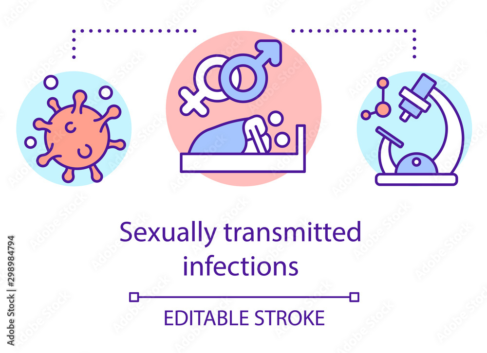 Vetor do Stock Sexually transmitted infections concept icon. STIs idea