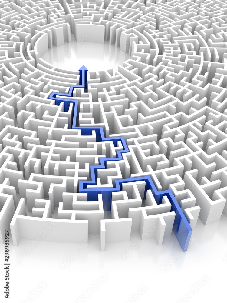 Infinite maze, choices and challenge theme; original 3d rendering illustration Infinite maze, choices and challenge theme; original 3d rendering illustration