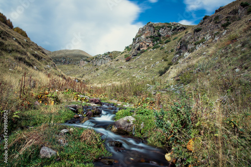 Flowing River in the Caucasus in Georgia, Europe