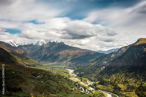 Mountain Range and Valley  Caucasus in Georgia  Europe