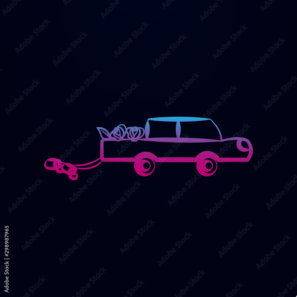 Fototapeta premium Wedding car sketch nolan icon. Simple thin line, outline vector of wedding icons for ui and ux, website or mobile application