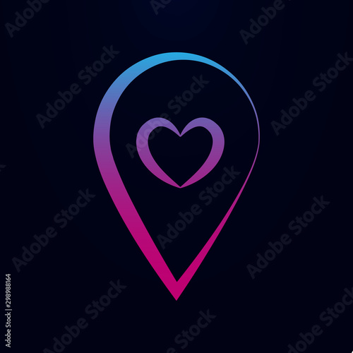 Heart in pin sketch nolan icon. Simple thin line  outline vector of wedding icons for ui and ux  website or mobile application