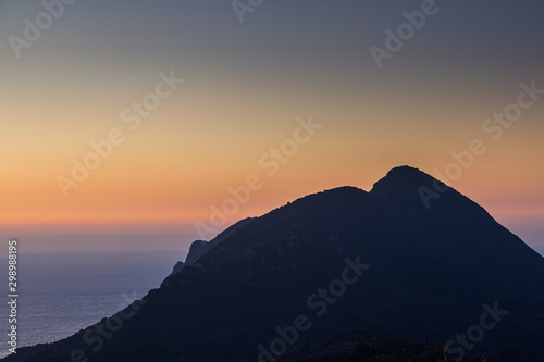 Twilight over the Ionian Sea on Corfu Island
