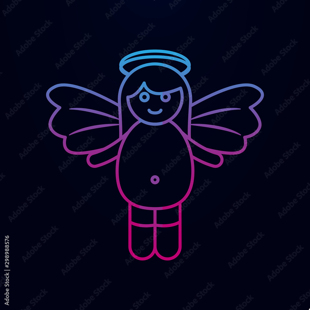 Girl angel nolan icon. Simple thin line, outline vector of angel and demon icons for ui and ux, website or mobile application