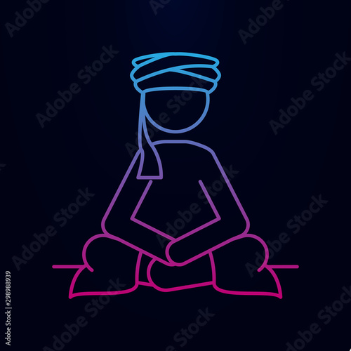 Sedentary arab nolan icon. Simple thin line, outline vector of arabian icons for ui and ux, website or mobile application