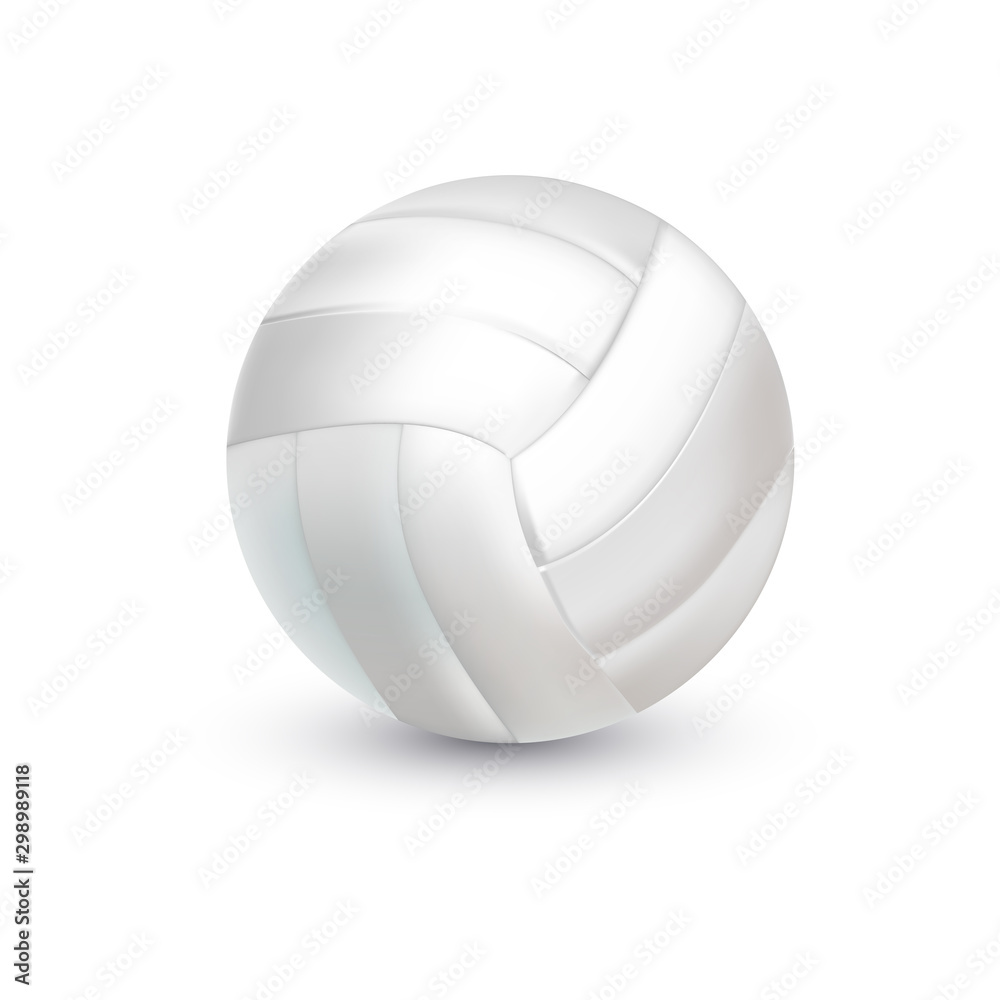 White Volleyball Ball. Realistic sporting equipment. vector illustration