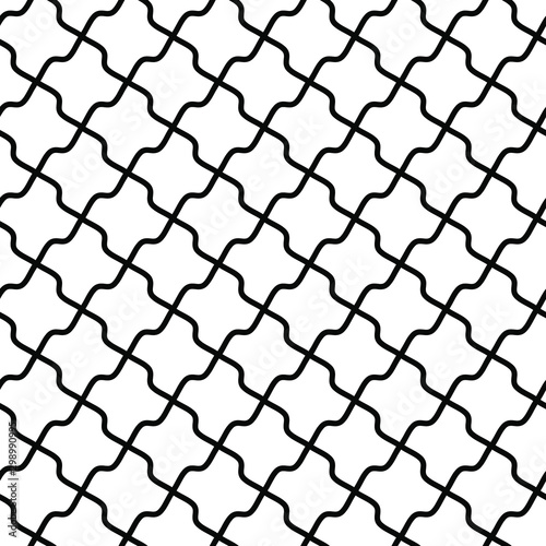 Vintage trellis pattern, seamless fabric print, linear seamless print, black and white vector illustration.