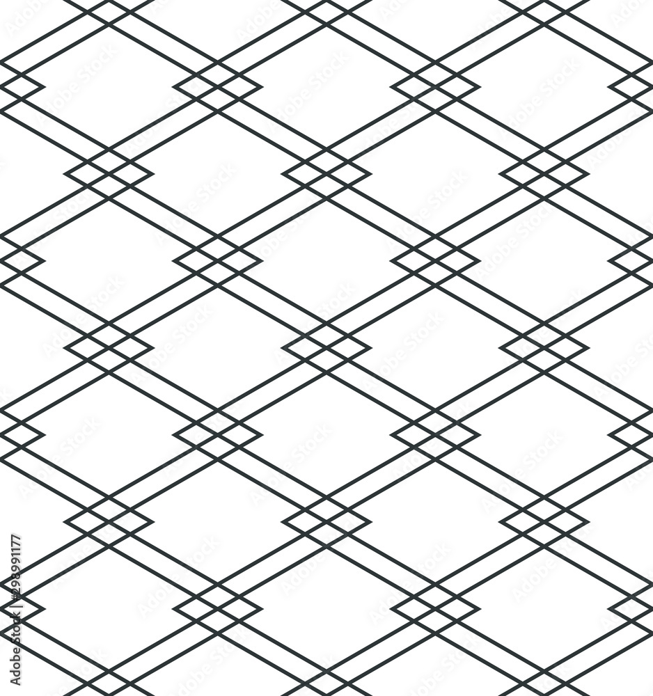 Black and white trellis pattern, seamless geometric pattern, hatch