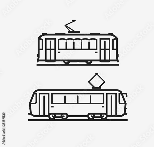 Tram icon. City public transport sign. Vector illustration