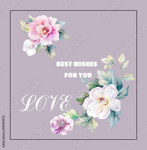  Colorful flowers, the leaves and flowers art design