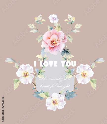  Colorful flowers, the leaves and flowers art design