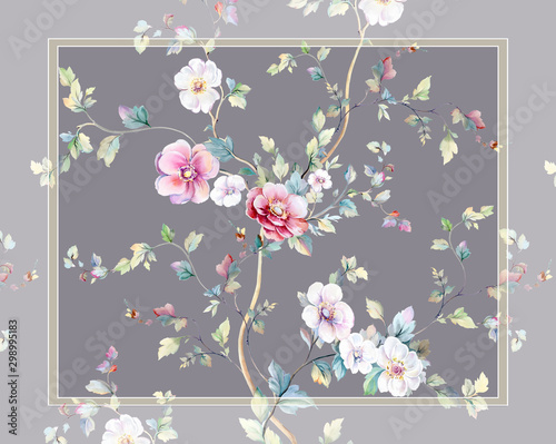  Colorful flowers, the leaves and flowers art design